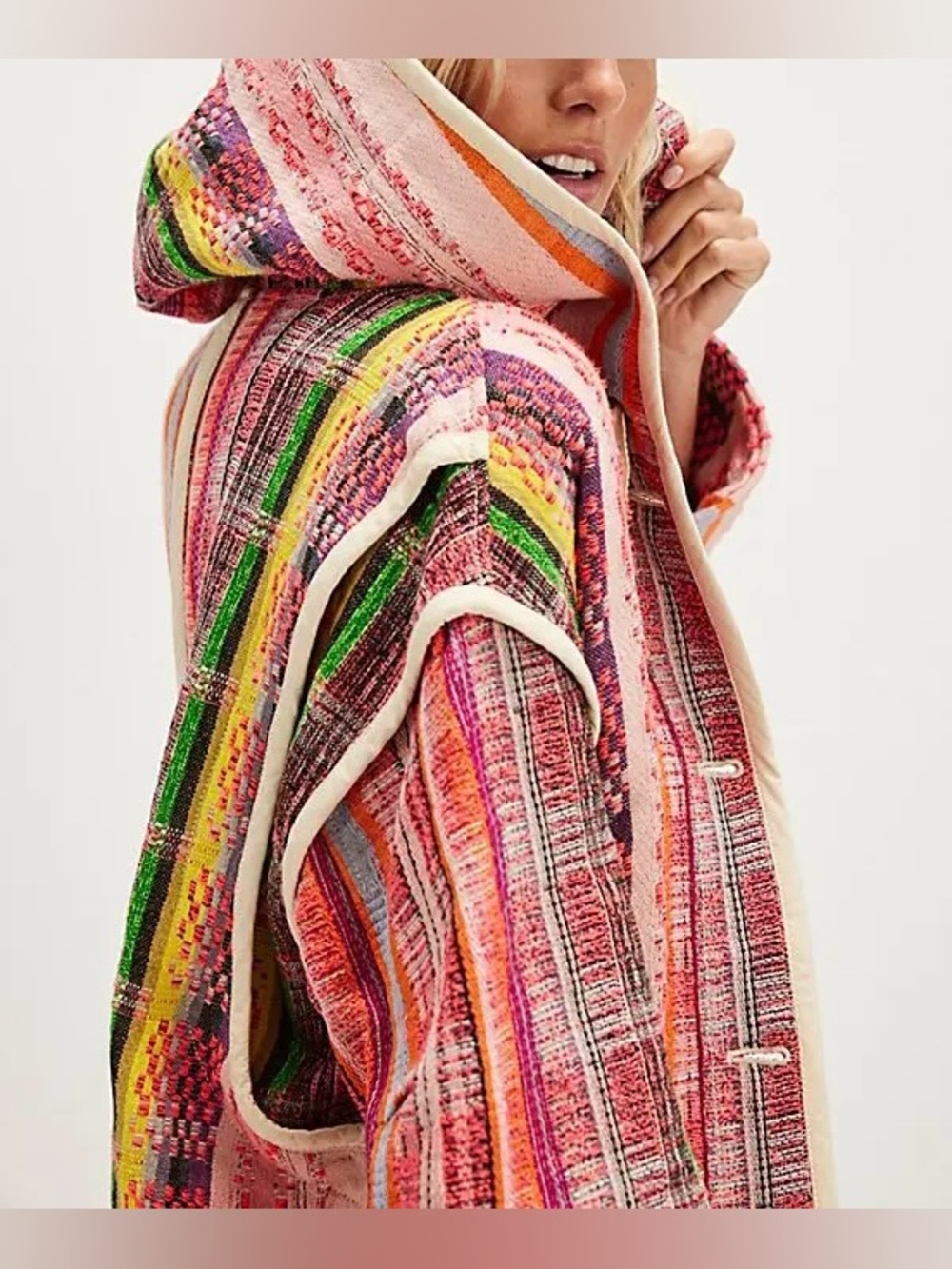 NWT Free People Ezra Striped Coat - multi combo - Small $298 MSRP - Picture 5 of 10